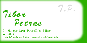 tibor petras business card